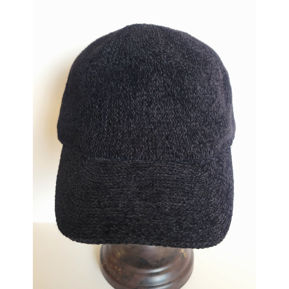 Coco + Carmen Black Chenille Knit Ball Cap Hat One Size Soft Cozy